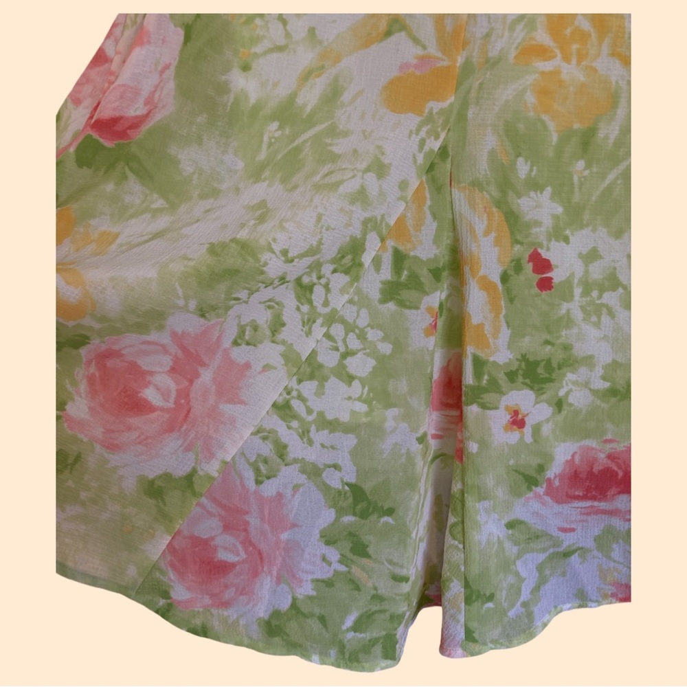 EMMA JAMES Floral Cottagecore Boho Women’s Skirt Gauzy Hi/Low Light Airy Lined - Picture 8 of 13